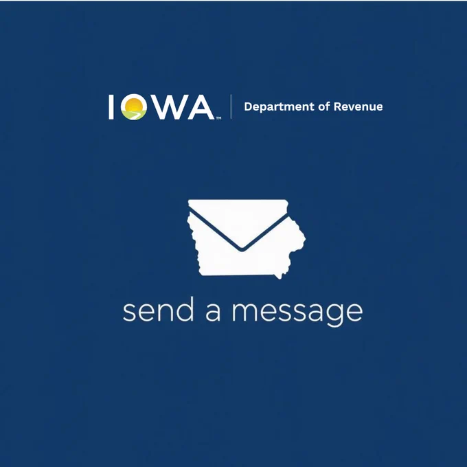 send a message on blue background