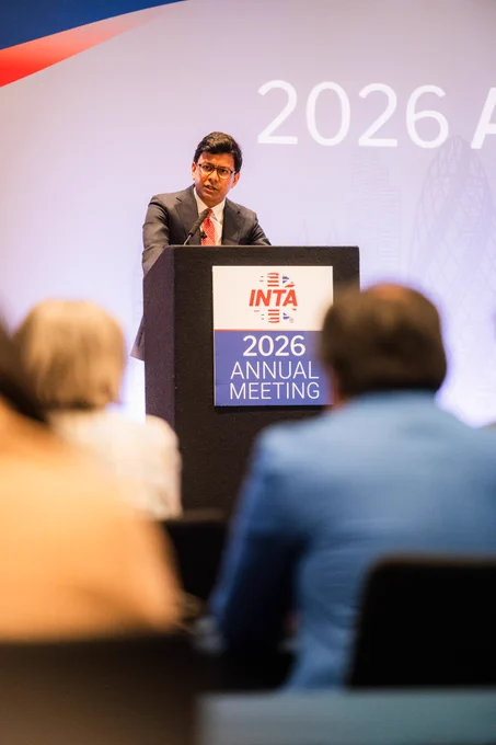 Minister Narayan delivering the keynote speech at INTA 