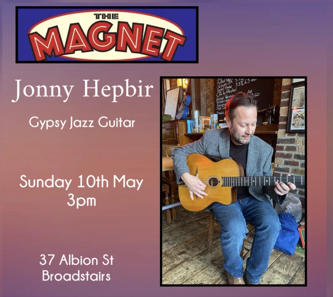 I will be doing what it says on the tin at the fabulous @Themagnetmicro1 this Sunday 3pm in #broadstairskent 

#gypsyjazz #djangoreinhardt #broadstairs #gypsyjazzguitar