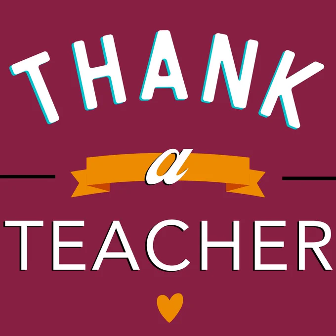 Thank a Teacher with an orange heart
