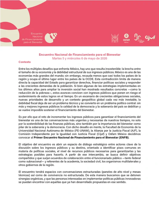 Primer Encuentro Nacional de Financiamiento para el Bienestar 