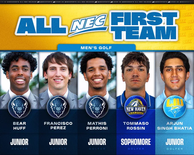 2026 Men's Golf All-NEC First Team