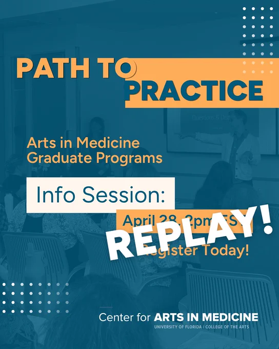 Replay available for Arts in Medicine graduate programs info session that passed on April 28 at 2pm EST.