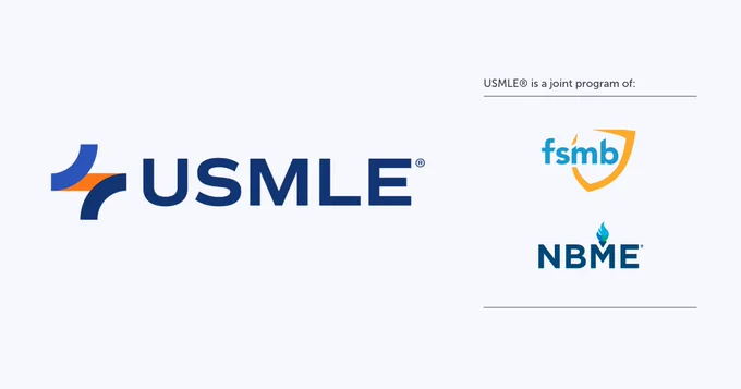 The image features the USMLE logo on the left side. On the right, it states "USMLE is a joint program of:" followed by the logos of FSMB and NBME.