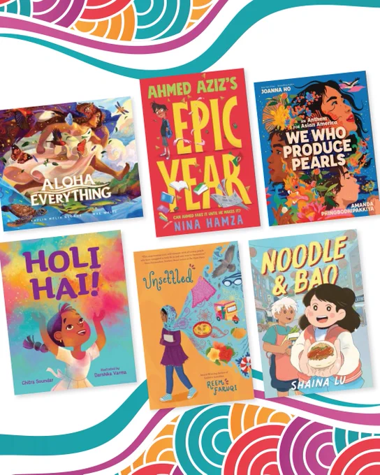 Various children's books with colorful covers