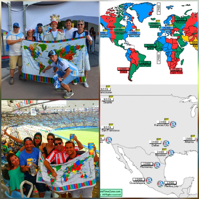 Match Times for the 2026 FIFA World Cup for Multiple Time Zones

https://www.worldtimezone.com/time/fifa-time-map2026.php

#FIFAWorldCup 
#WeAre26 #FWC26 
#WorldCup #FIFA 
@wtz_worldtimezone 
#football #soccer 
#MetLifeStadium 
@EstadioAzteca 
@FIFAWorldCup 
@FIFAcom 
@FWC26NYNJ 