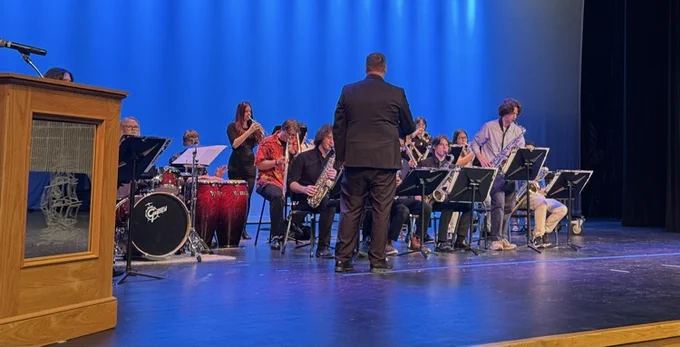 Jazz band performing on the stage