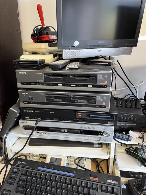 Two Phillips MSX 2 models, along with a Pioneer MSX 1.