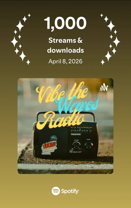 First 1000 Streams & Downloads on Spotify! Vibe the Waves Radio hosted by Rae Serbeck