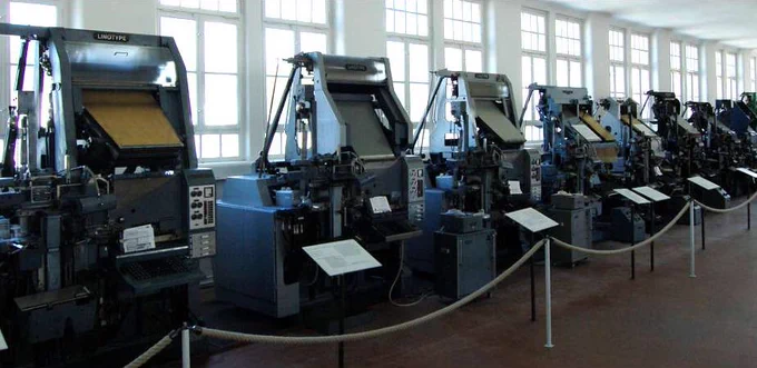A row of German Linotypes