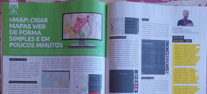 A revista PC Guia de maio aberta nos dois artigos referidos