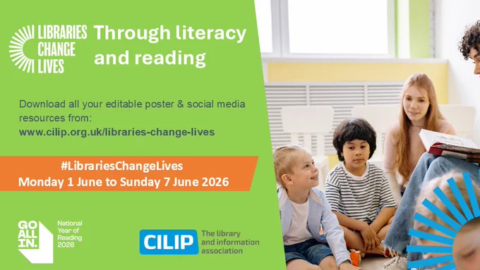 Children sitting attentively while a woman reads a book during Libraries Change Lives week in June 2026.