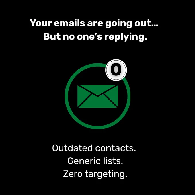 A digital graphic highlighting issues with email engagement, such as outdated contacts and lack of targeting. The mood is cautionary and prompts action.