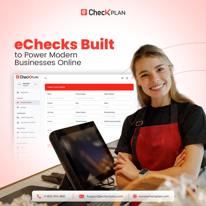 Power Your Online Business with eChecks!

Accept bank payments designed for digital-first businesses and keep your payment flow simple and cost-efficient.

✔ Accept payments directly from customer bank accounts
✔ Lower processing costs compared to cards
✔ Ideal for online, recurring, and high-value transactions
✔ Send payment links and invoices easily
✔ Better control over collections and cash flow

Upgrade how your business gets paid—without added complexity.