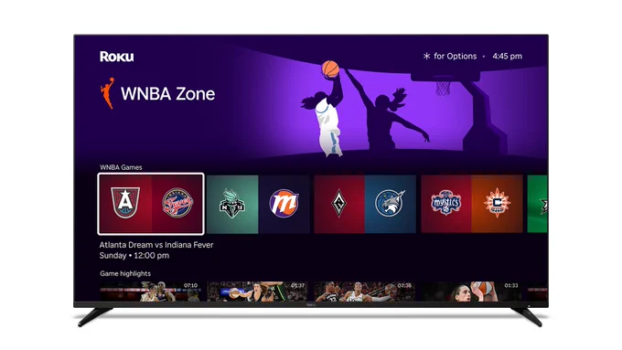 Image of the WNBA interface on Roku