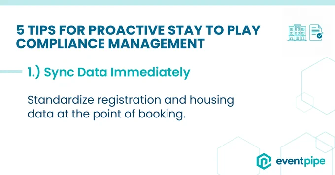 5 Tips for Proactive Stay to Play Compliance Management: 1.) Sync data immediately