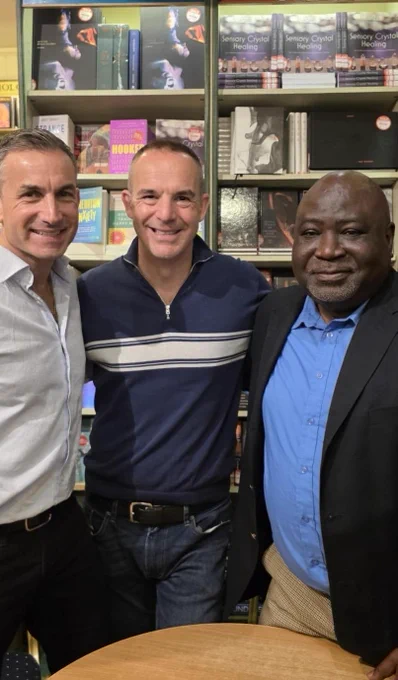 Elliott Gotkine, Martin Lewis and Guy Goma at the launch of "The Wrong Guy?"