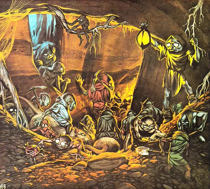 A group of gnomes, aka small humanoids that live underground.