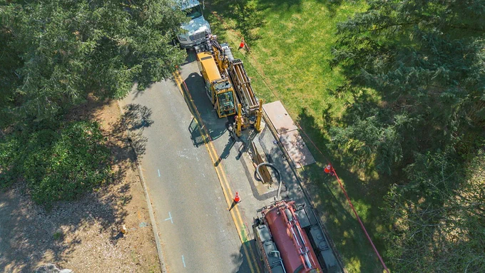 Crews replace a section of underground cable in Olympia
