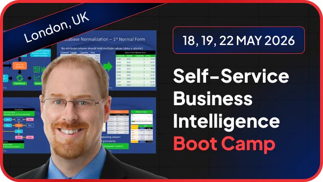 Self Service Business Intelligence Boot Camp
London, UK
18, 19, 22 May 2026
(Headshot of Ken Puls)