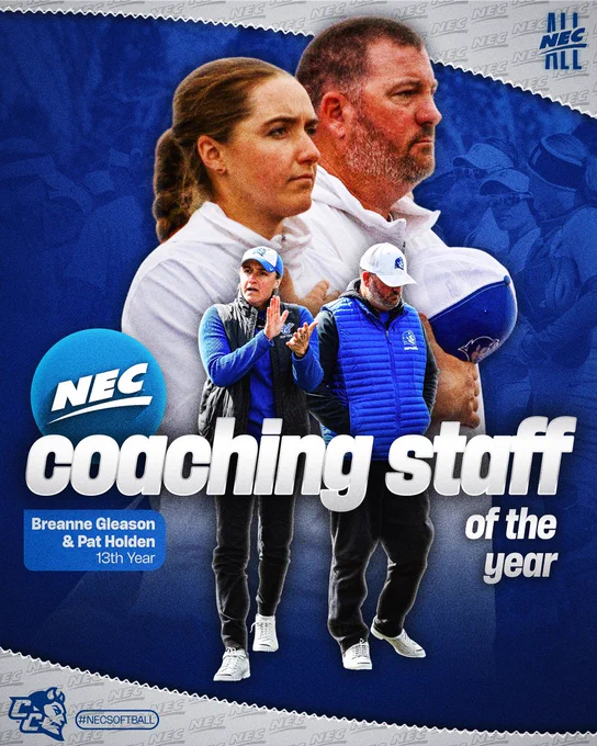 Central Connecticut has earned the 2026 NEC Softball Coaching Staff of the Year award