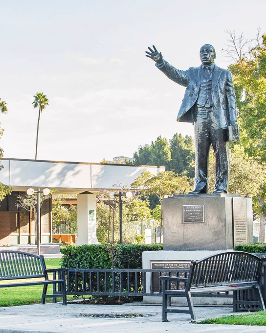 Photo of the Martin Luther King Jr. statue at the Martin Luther King Jr. park in Long Beach, California