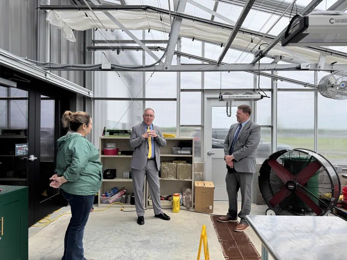 Mr. Ketchum visits Ag Lab greenhouse