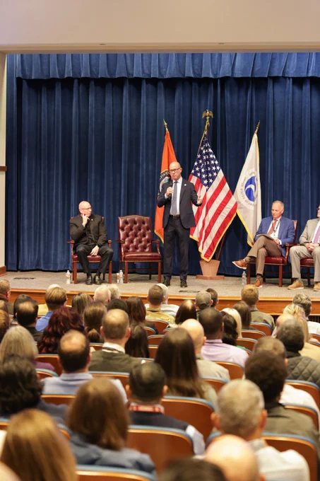 FAA Administrator Bryan Bedford meets with employees at the Mike Monroney Aeronautical Center in Oklahoma City. 