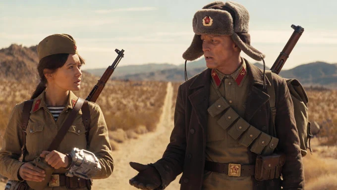 AI image of Lucy McLean and The Ghoul as WW2 Soviet soldiers