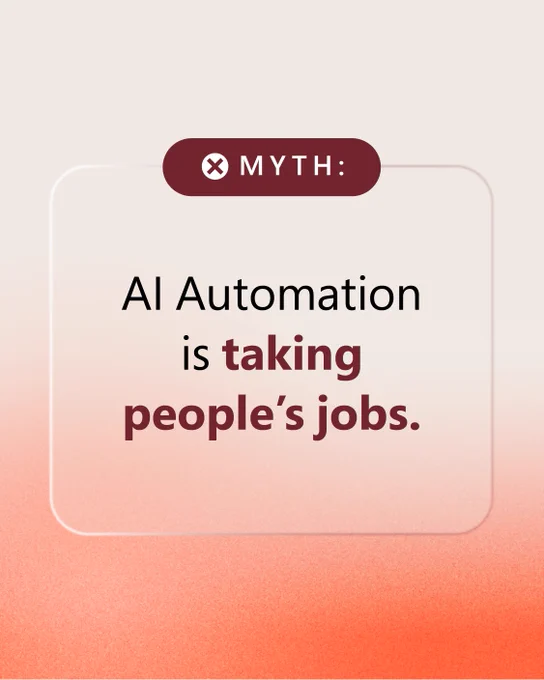 Graphic with a “Myth” label stating: “AI automation is taking people’s jobs.