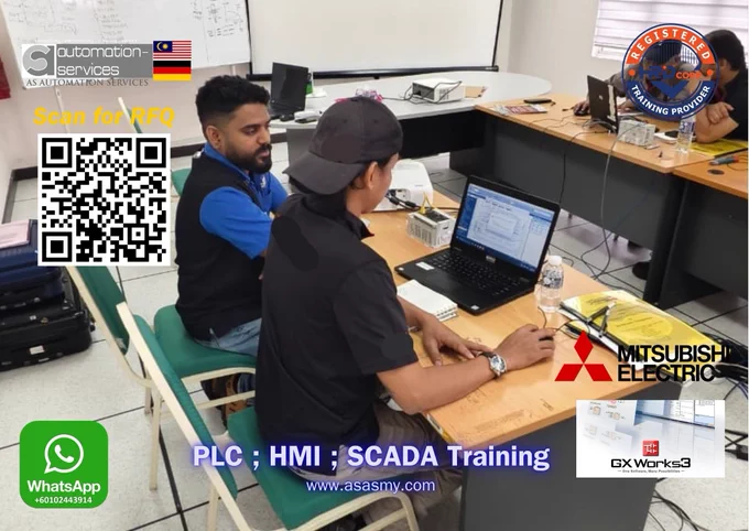 3 days #HandsOn #MitsubishiPLC #FX5U & #HMI #training at #KotaKinabalu #Sabah R&D. #GXWorks3 #LadderLogic #Weintek #Debugging #Automation #Industry40 #PLCTraining 📲 60102443914 asasmy.com/request-quotation
