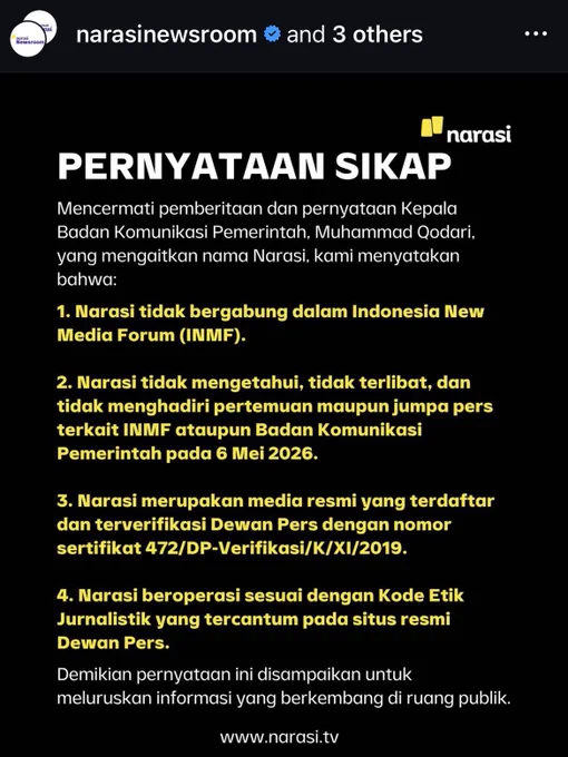 Foto: IG/narasinewsroom