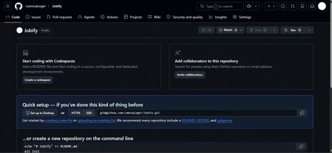 Created empty git repository