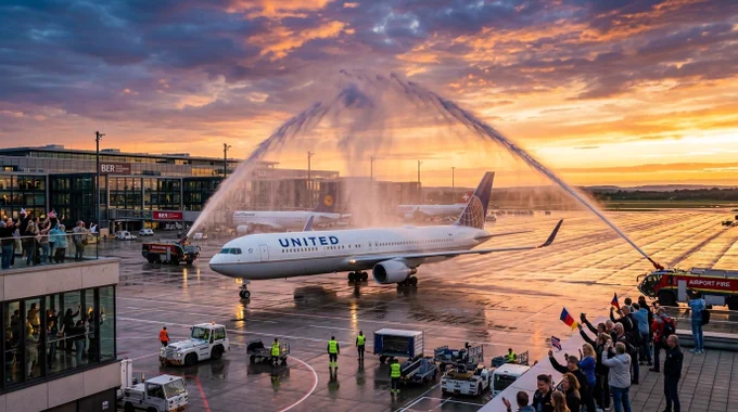 United Airlines aircraft preparing for a nonstop international flight across Europe as the airline expands its global network in 2026. The image highlights growing international travel demand, premium long-haul aviation services, and new nonstop routes connecting Newark with destinations like Split, Croatia and Bari, Italy. Ground crews, airport operations, and modern airline infrastructure reflect the continued recovery and expansion of the aviation industry. The scene also represents changing travel trends, premium-focused airline strategies, and increasing competition among global carriers as airlines invest in new European routes, international tourism markets, and long-haul passenger services during the busy summer travel season