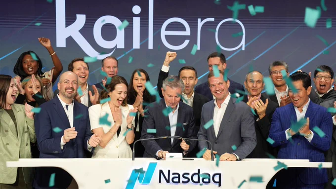 An image of Kailera Therapeutics leadership team ringing the Nasdaq stock market bell.