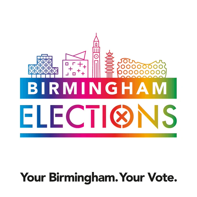 Birmingham Elections logo with city skyline and slogan 'Your Birmingham. Your Vote.'