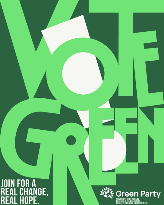 Vote Green Poster by Artist Raissa Pardini - Vote Green - Join for a real change, real hope. 