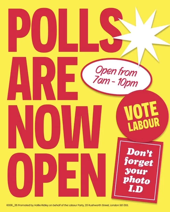 Big image saying polls are now open