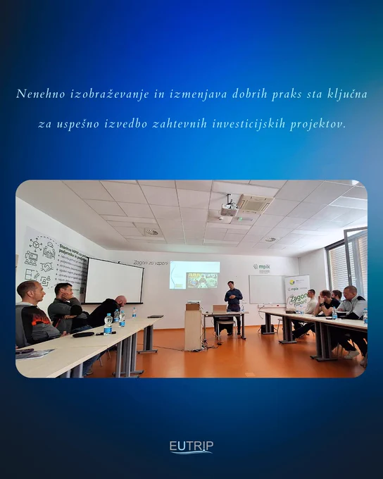 Mag. Primož Praper iz EUTRIP predava o temi FIDIC (gradbene pogodbe) v MPIK Slovenj Gradcu, organizator Race Kogo