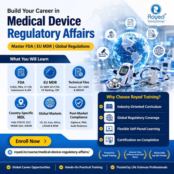 medical devie regulatory affairs course
