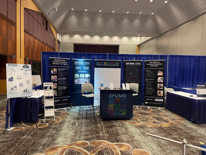 IPUMS and MPC & LCC booth set up and ready to go at PAA 2026 in St. Louis