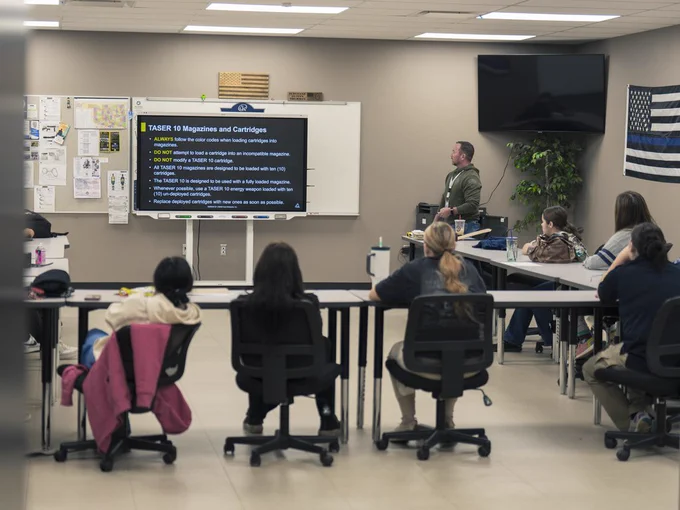 Proud moment at Caddo Kiowa Technology Center!  Congrats to Jaylyn Littleghost, Adriana Cisneros, Abby Bowlin, and Baylee Jones on successfully completing their TASER 10 certification training!  Their dedication to safety and skill shows the future of criminal justice is in good hands!
