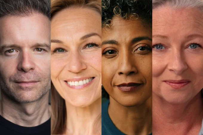 A photo showing four performers' headshots 