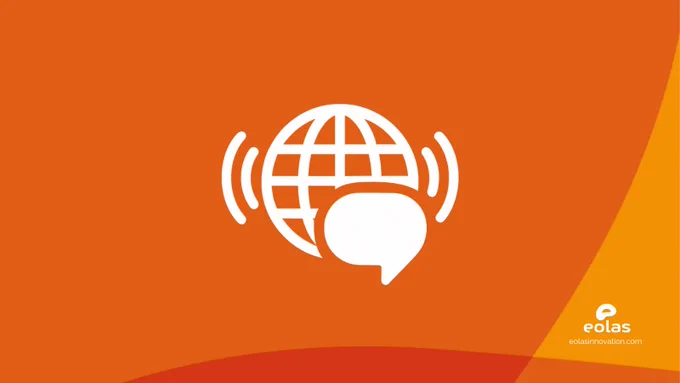 globe and speak bubble