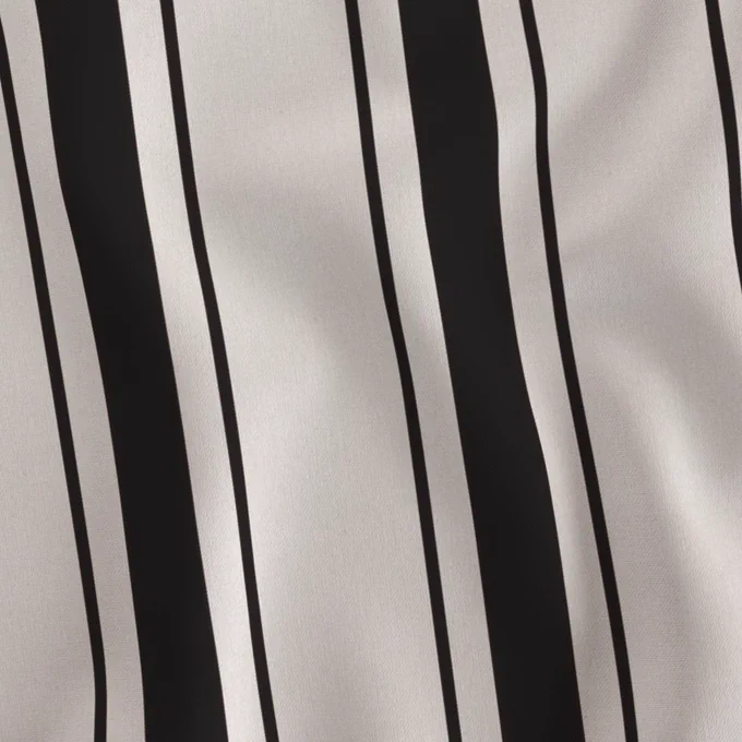 Coal Black Antique Vintage Mattress Ticking Stripe on Cream Fabric surface pattern design image