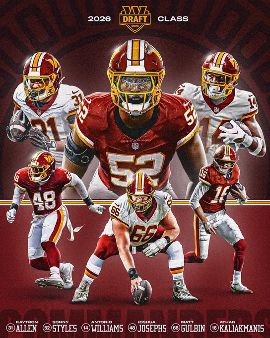 Graphic announcing our rookie numbers: Kaytron Allen - 31, Sonny Styles - 52, Antonio Williams - 14, Joshua Josephs - 48, Matt Gulbin - 66, Athan Kaliakmanis - 16.