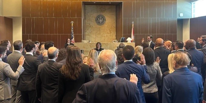 U.S. District Judge Beth Bloom, Miami, led lawyers in reaffirming their bar admission oath, renewing their shared commitment to justice and the rule of law.
