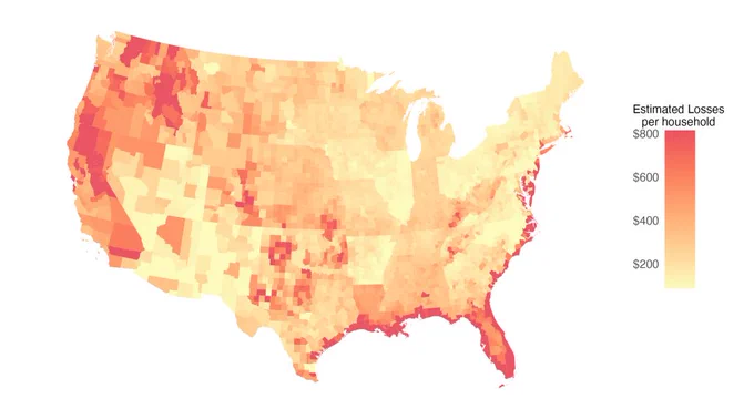 Aggregate costs per household by county. More Conservative Estimate (winsorized at 95%) (Source: CEEPR)