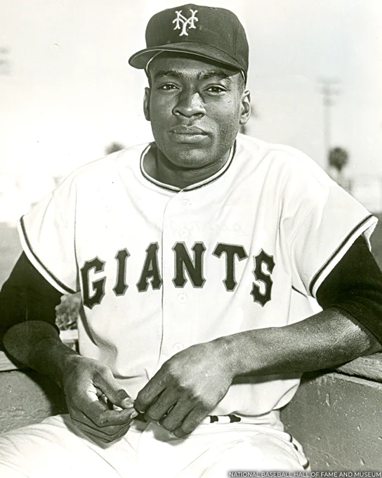 Bill White in a home New York Giants uniform. (National Baseball Hall of Fame and Museum)