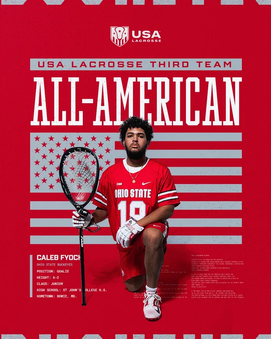 USA Lacrosse Third Team All-American - Caleb Fyock